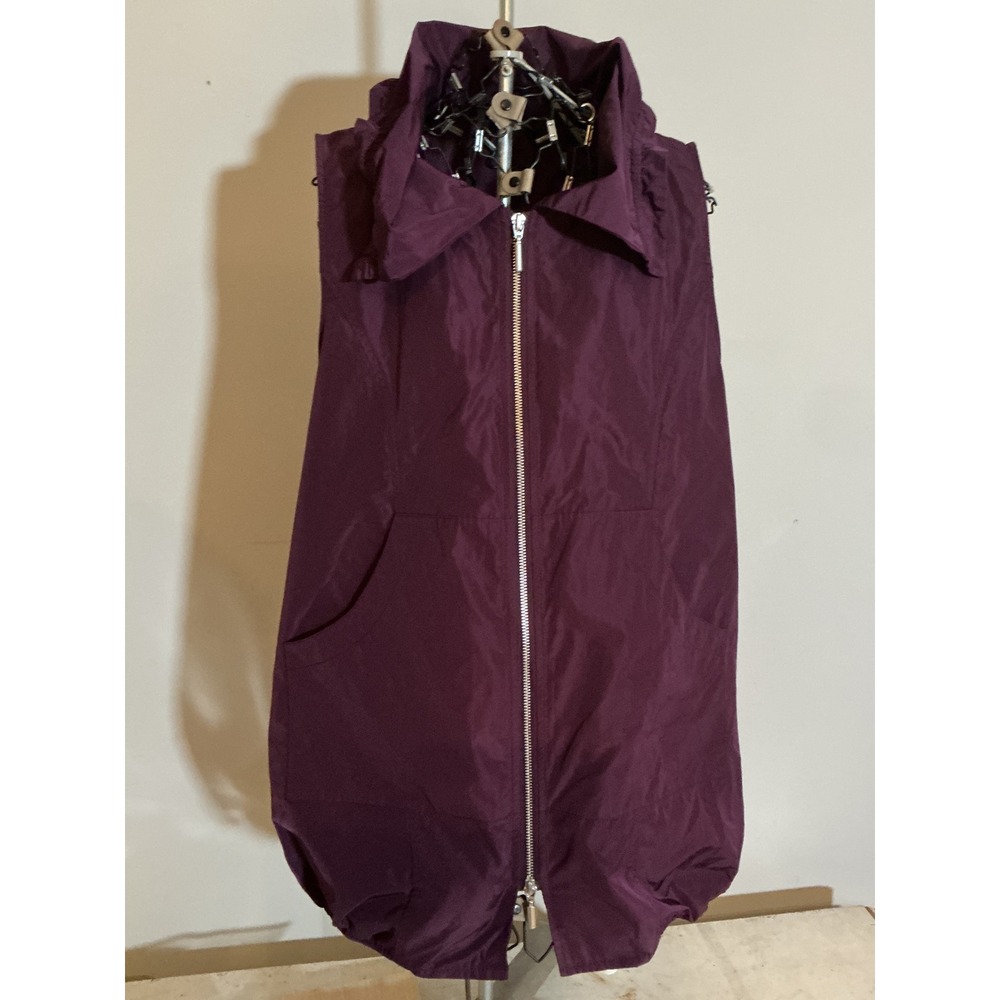Liv by Habitat Clothes Womens XS Plum Purple Longline Zip Up Bubble Hem Vest